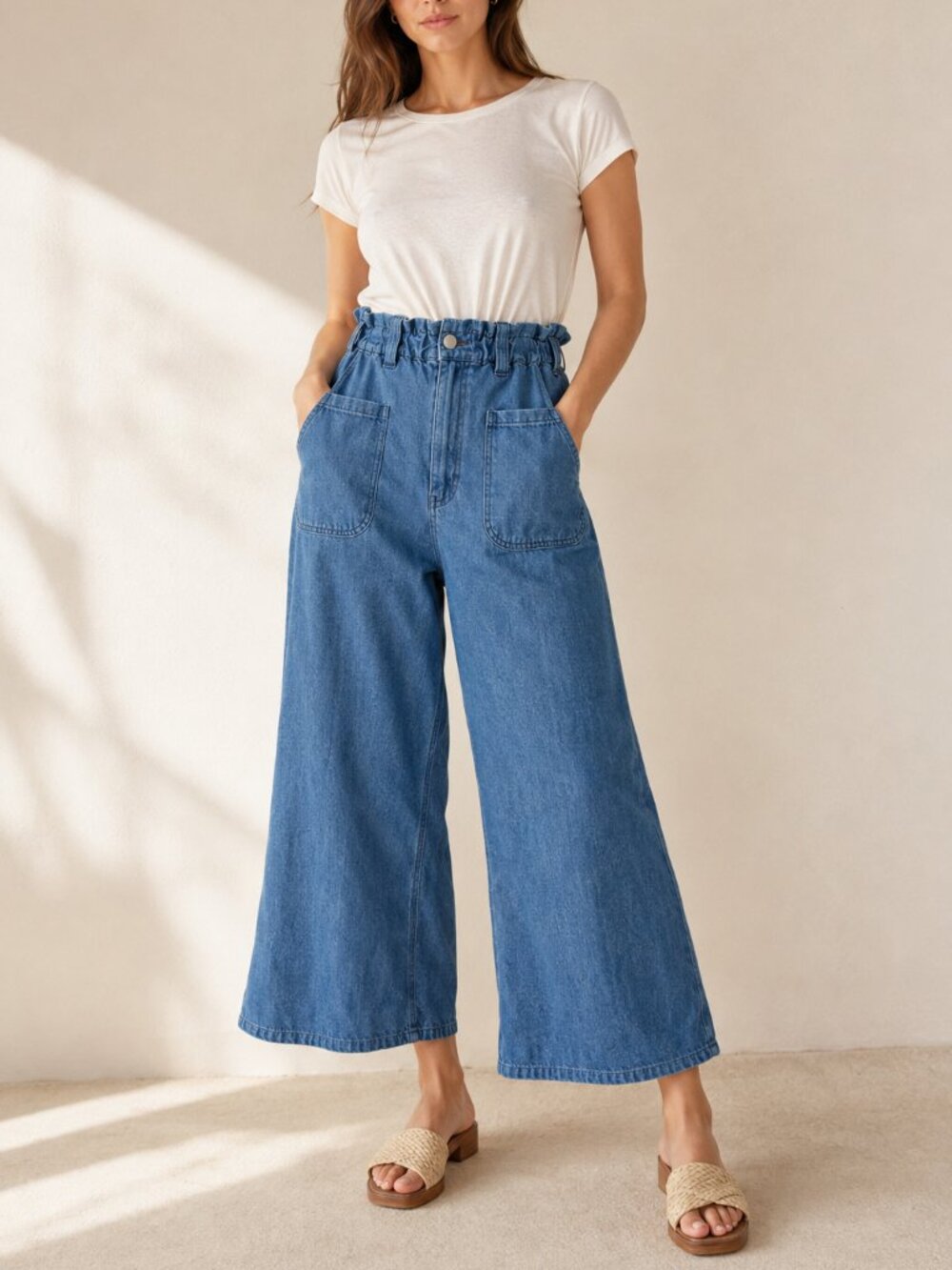 Emerson Fry Tulip Wide Leg Hemp Organic Cotton Jeans Sz M Minimalist Coastal